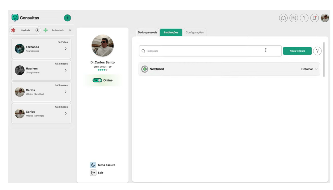 SOLICITAR UM VÍNCULO COM UMA INSTITUIÇÃO